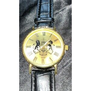 Eiger quartz wristwatch gold-tone face Faux Leather Wristband Men’s